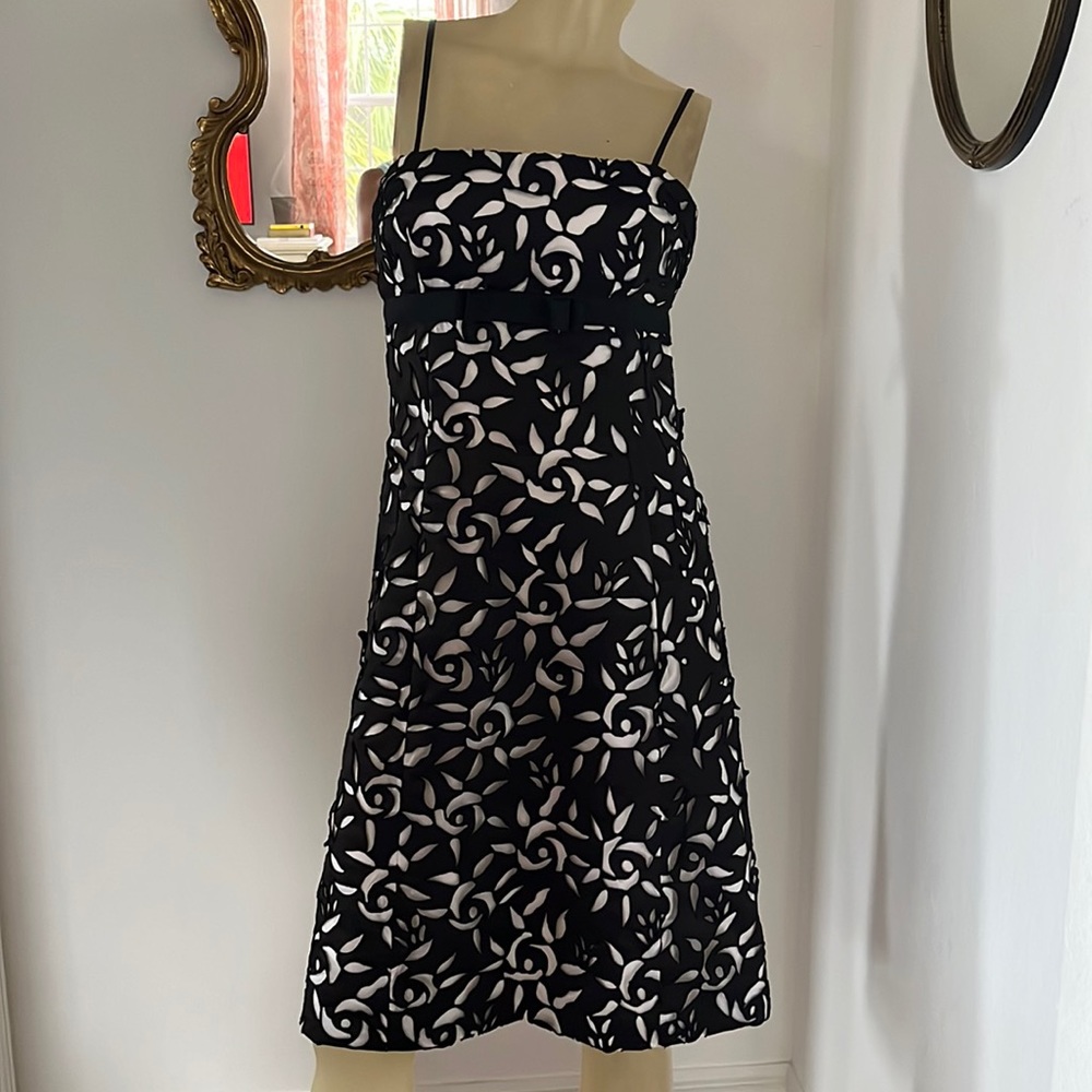 Vintage Chetta B Sherrie Bloom Peter Noviello Eyelet Overlay Dress 8